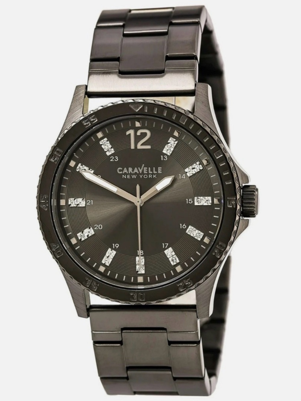 Caravelle New York Men's Black Stainless Steel Dress Watch